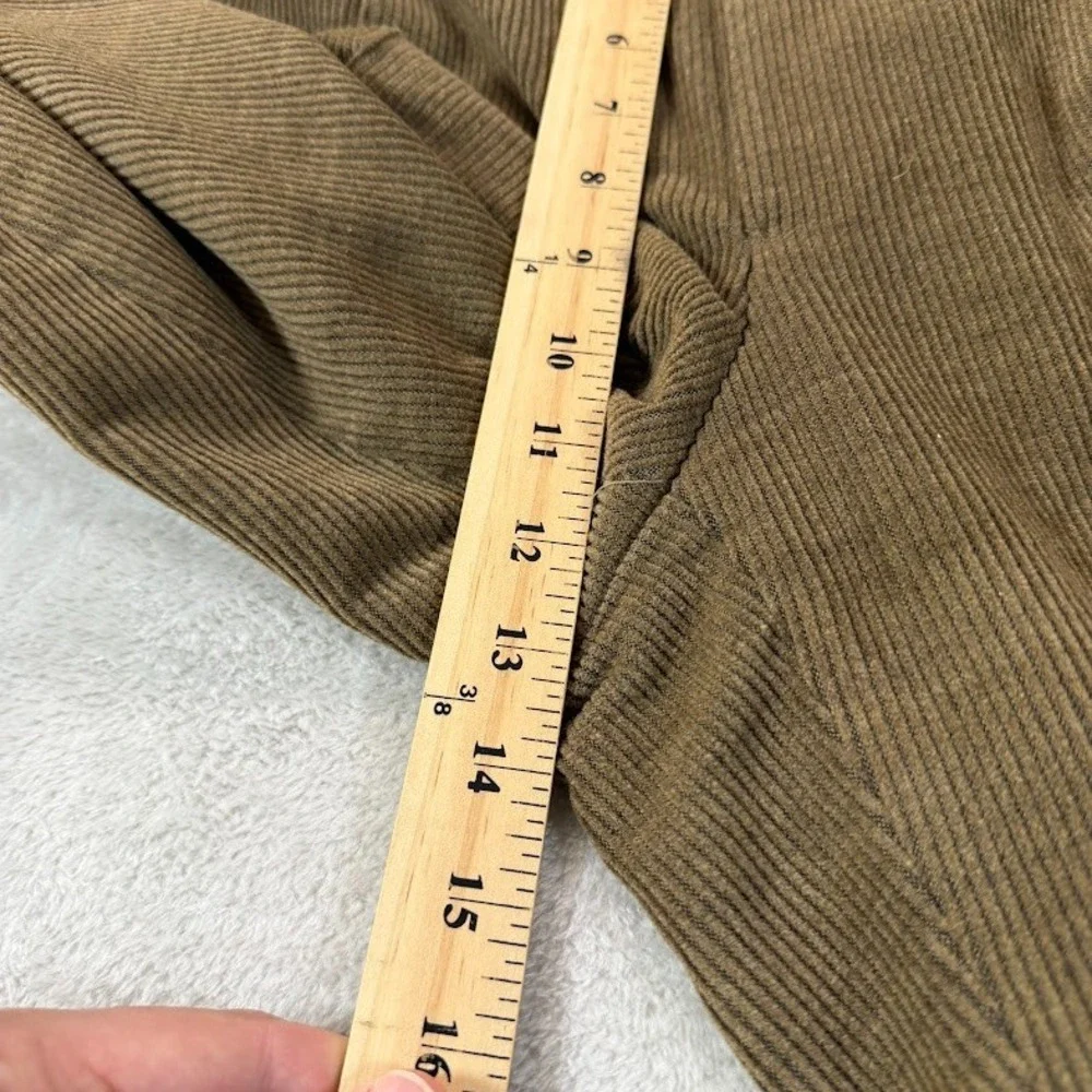 Samuelsohn Mens 33x28 Corduroy Brown Wool Pleated Cuffed Dress Pants Italy EUC